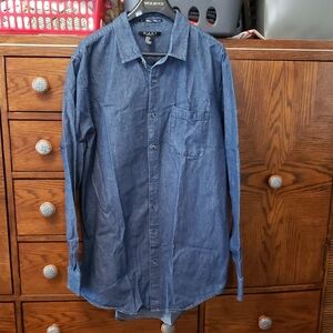 21men Denim Blue Button Down Shirt